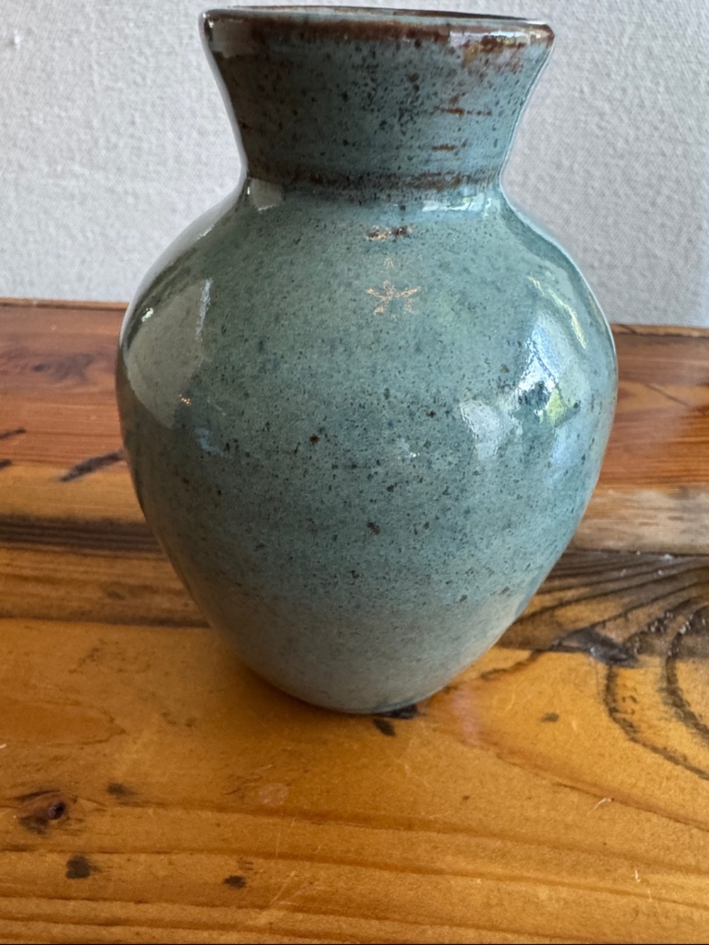 Handmade Ceramic Vase in Seafoam Blue Green